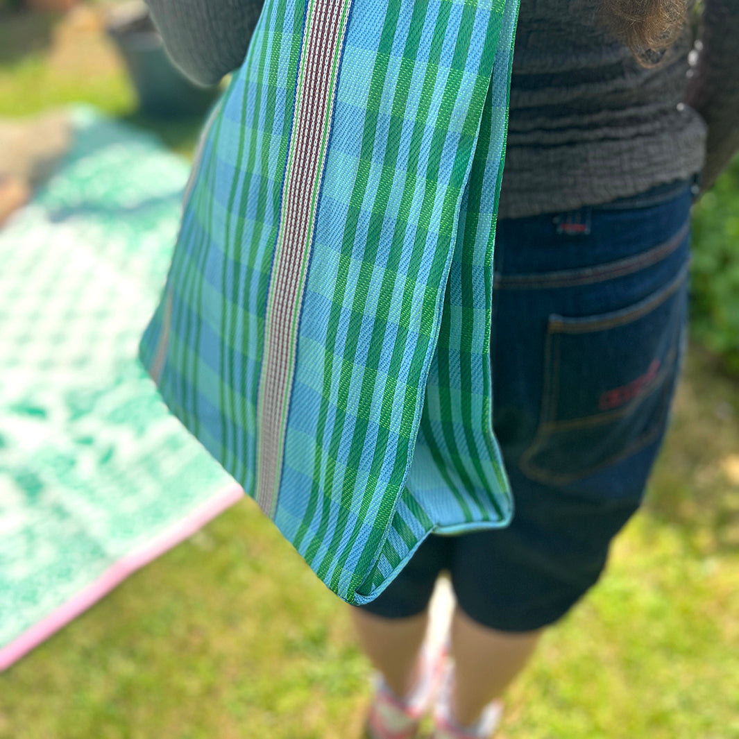 Recycled Woven Tote Bag - Ocean