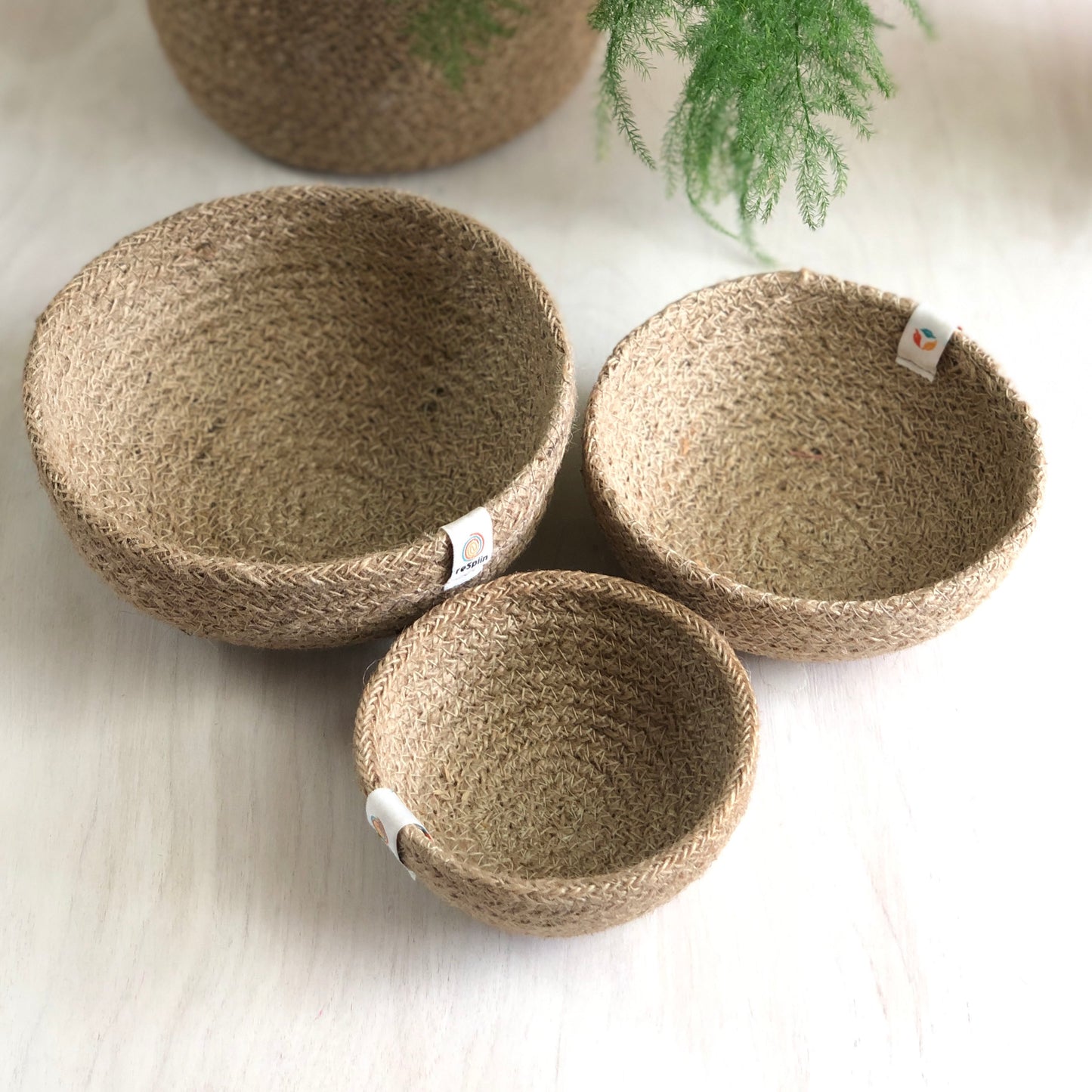 MINI Woven Jute Bowl Set of 3 - NATURAL