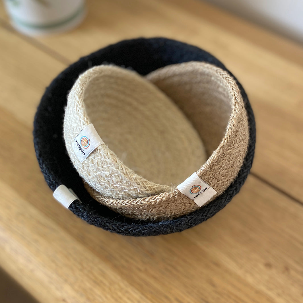 MINI Woven Jute Bowl Set of 3 - PEBBLE