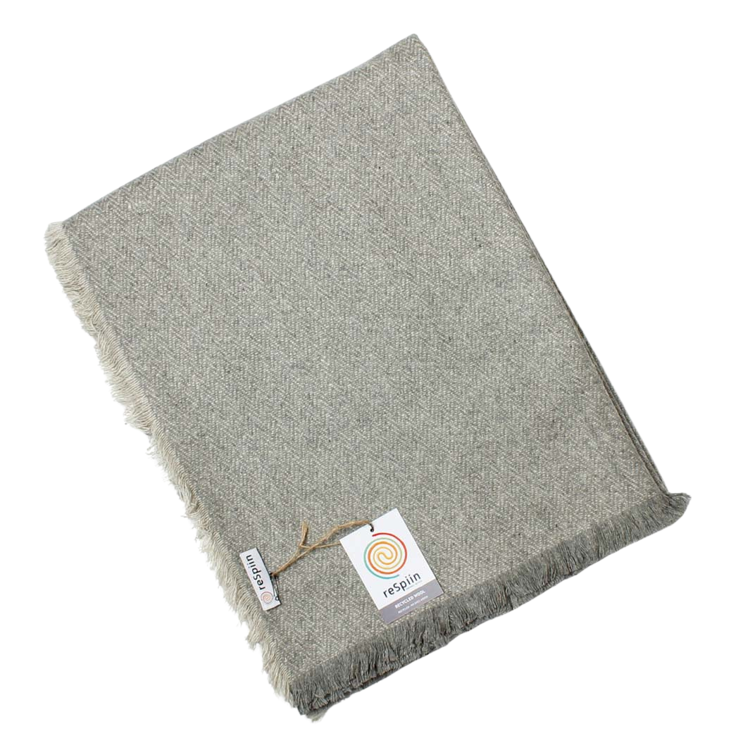 Recycled Wool Throw/ Blanket - DOVE