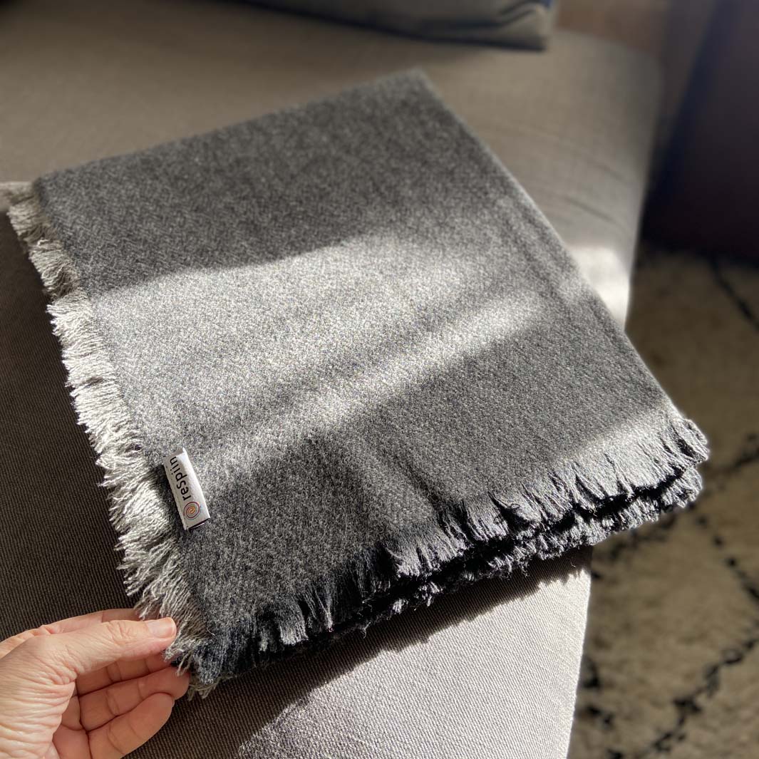 Recycled Wool Throw/ Blanket - SLATE