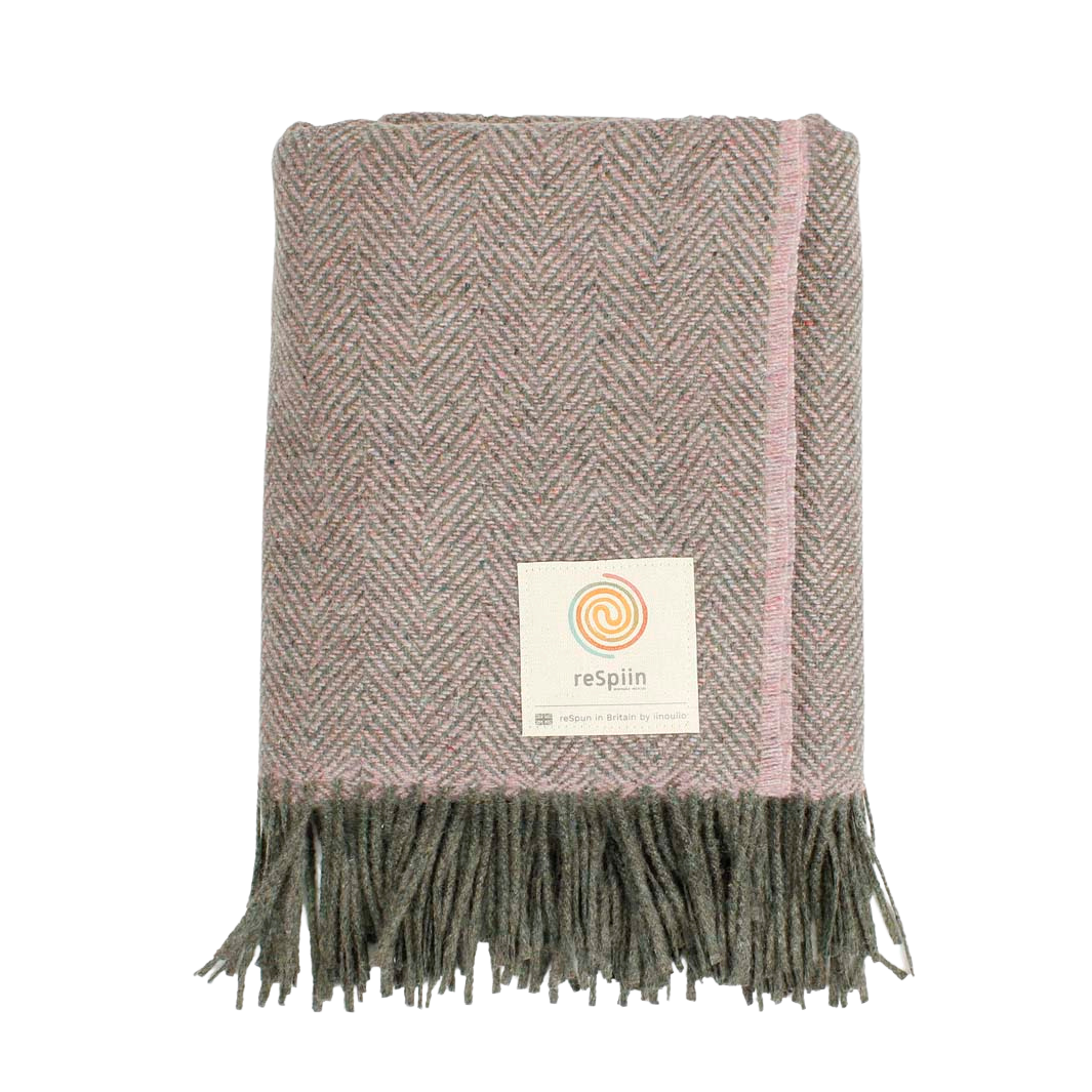 ReSpiin Recycled Wool Throw CANDYFLOSS Made in the UK