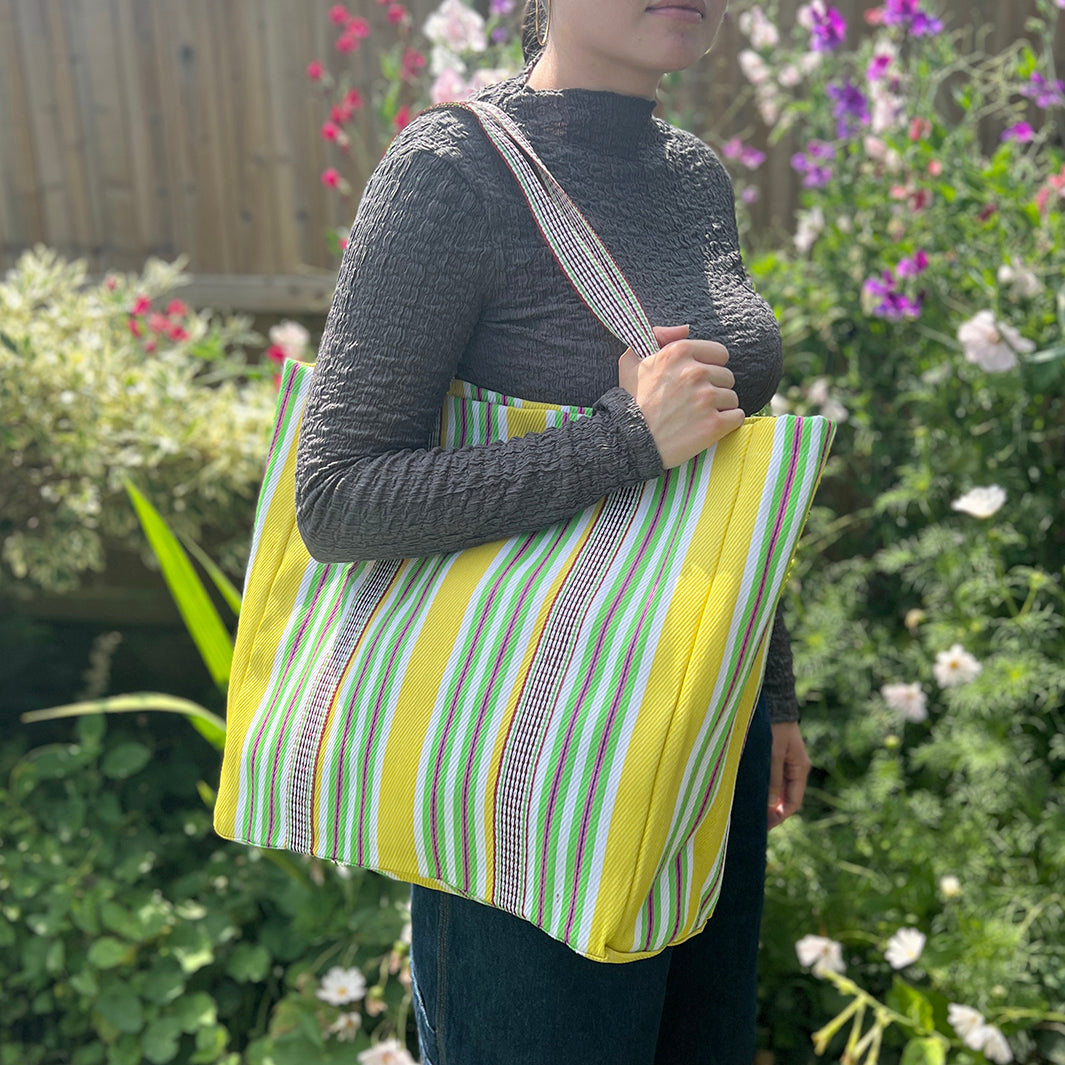 Recycled Woven Tote Bag - Beach