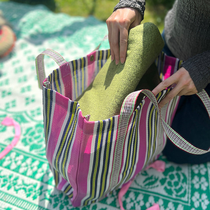 Recycled Woven Tote Bag - Pebble