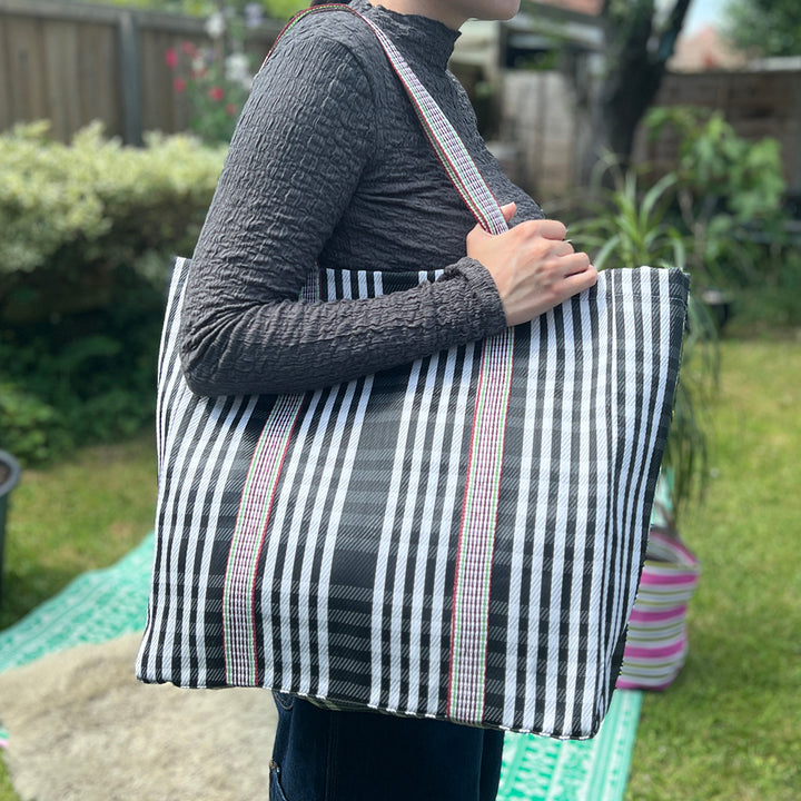 Recycled Woven Tote Bag - Pebble