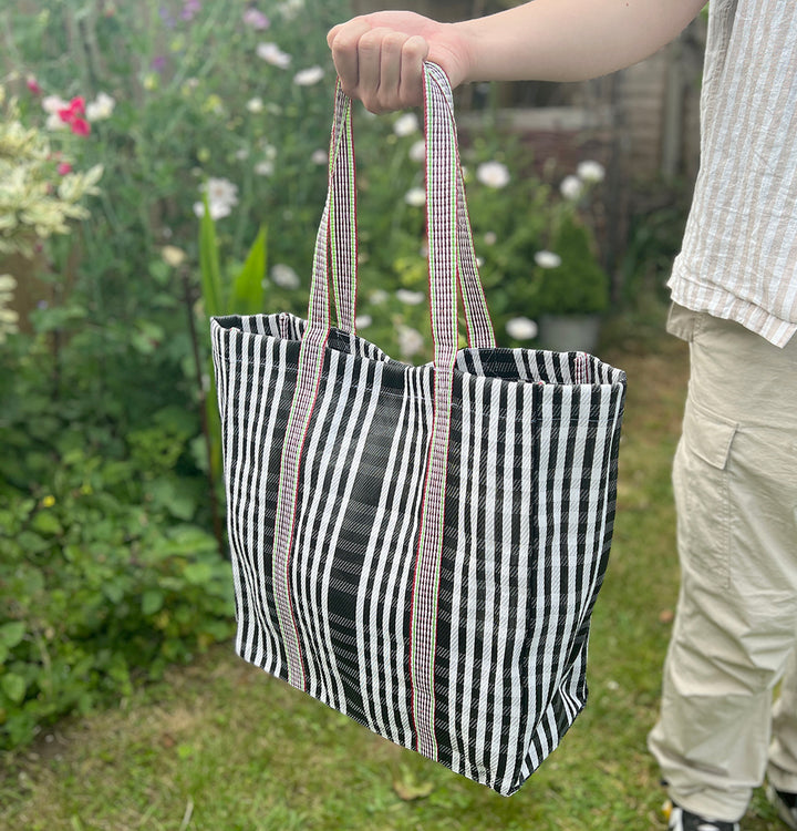 Recycled Woven Tote Bag - Pebble