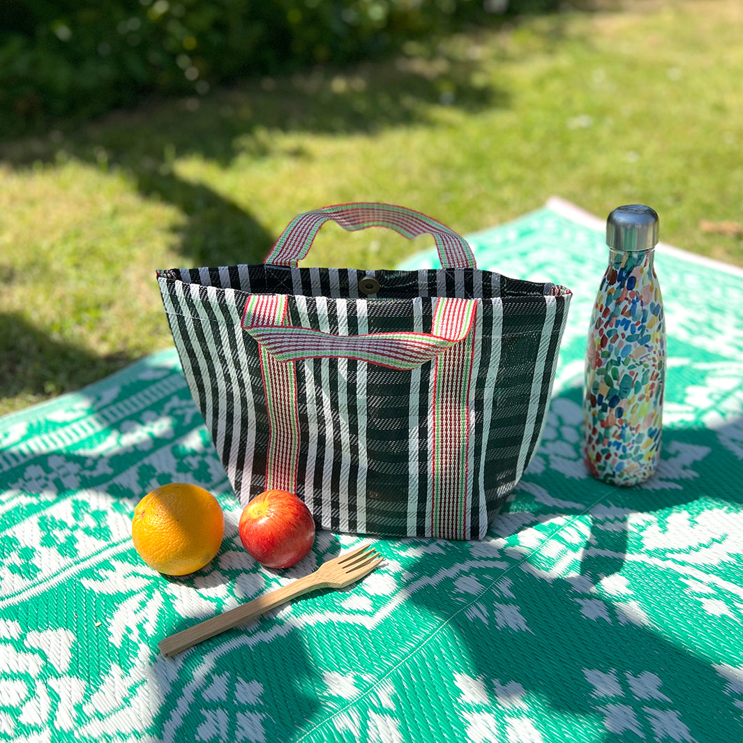 Recycled Woven Lunch Bag - Pebble