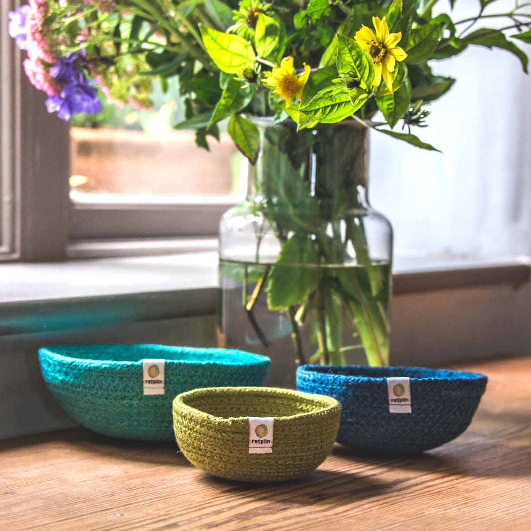 Jute Mini Bowl Set - Ocean