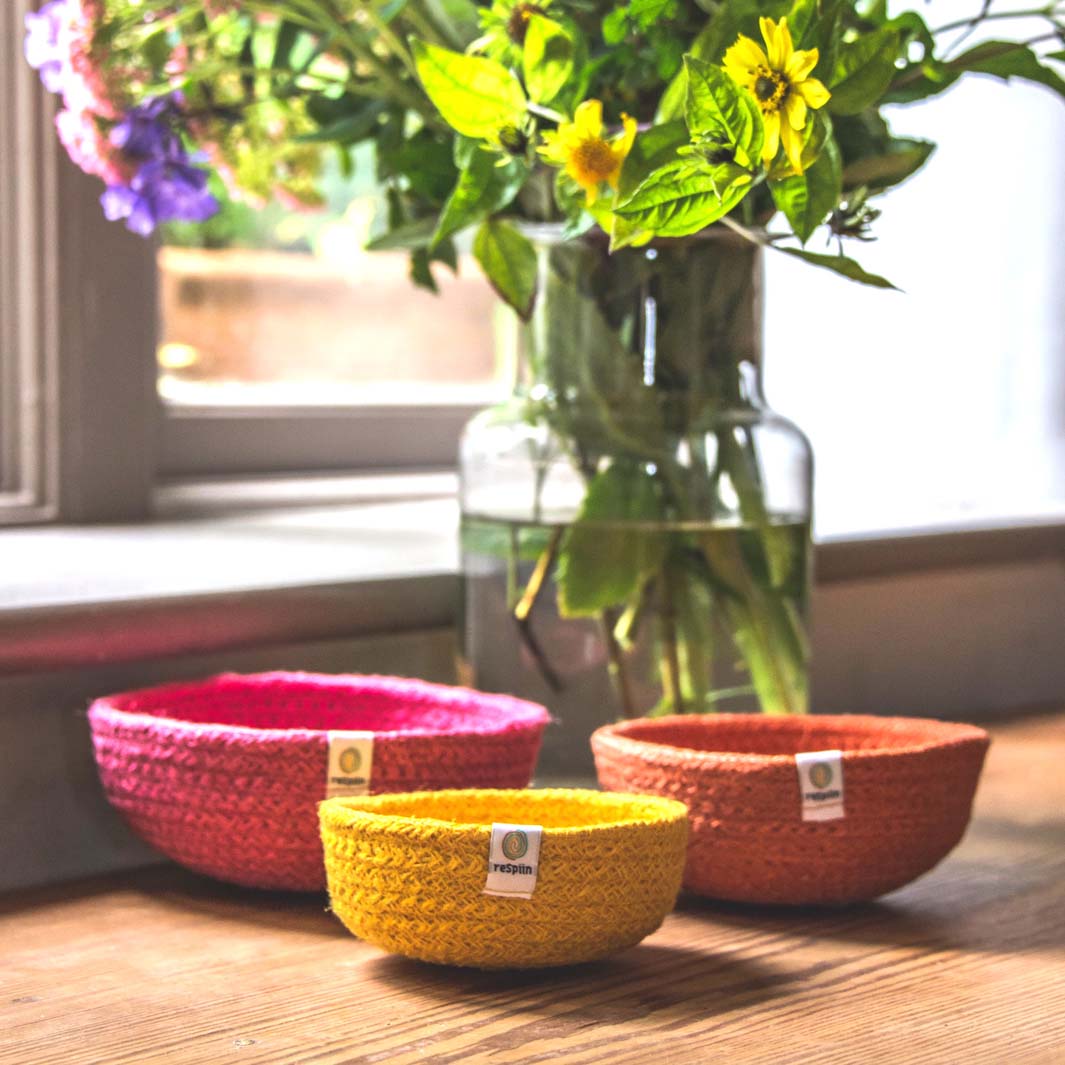 Jute Mini Bowl Set - Fire