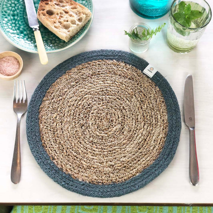 Seagrass & Jute Tablemat - Natural/Grey