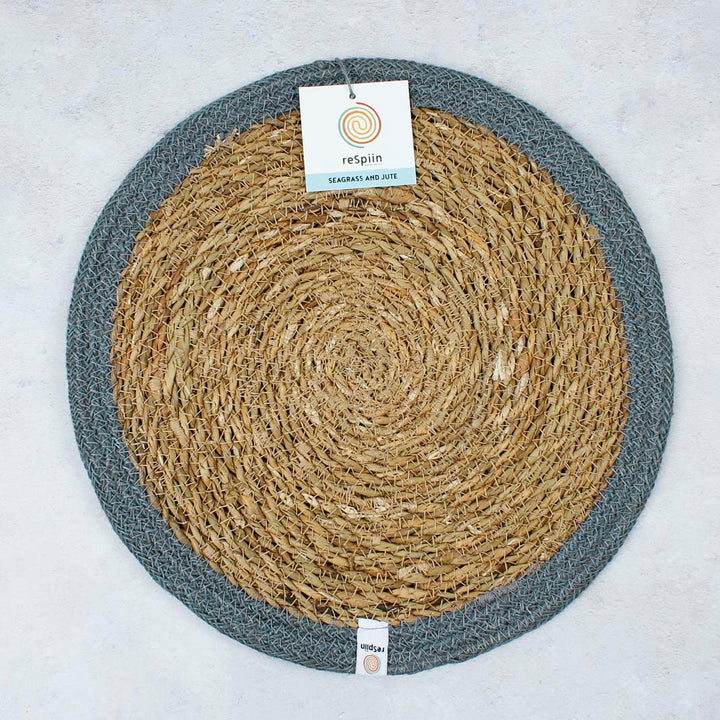 Seagrass & Jute Tablemat - Natural/Grey