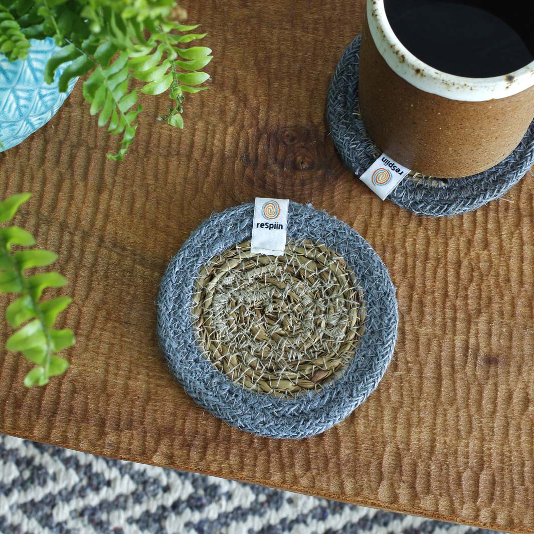 Seagrass & Jute Coaster - Natural/Grey