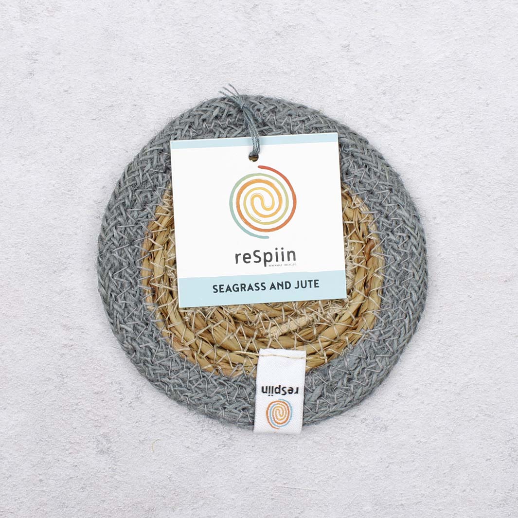 Seagrass & Jute Coaster - Natural/Grey