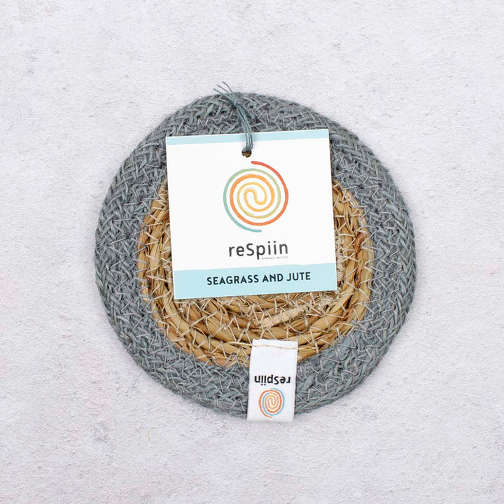 Seagrass & Jute Coaster - Natural/Grey