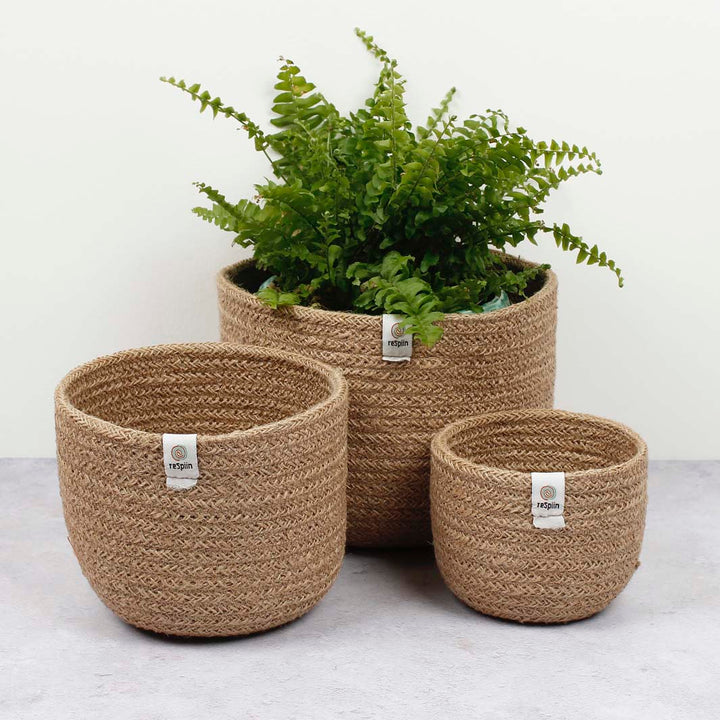 Tall Jute Basket Set - Natural