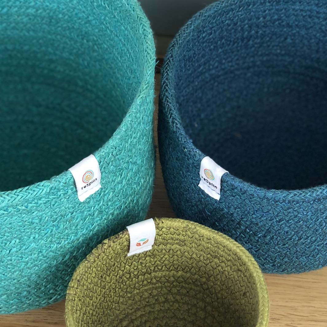 *NQP* Jute Tall Basket Set - Ocean