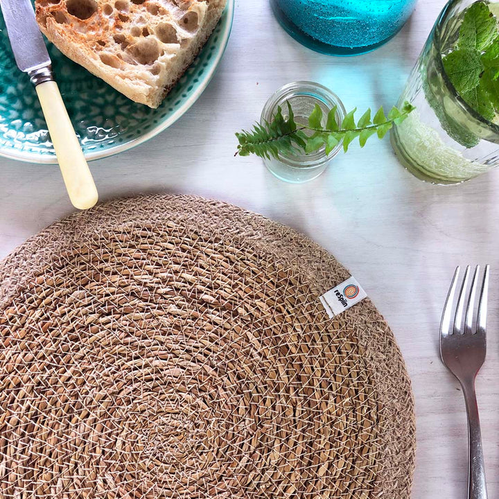 Set of 6 Seagrass & Jute Tablemats - Natural/Natural