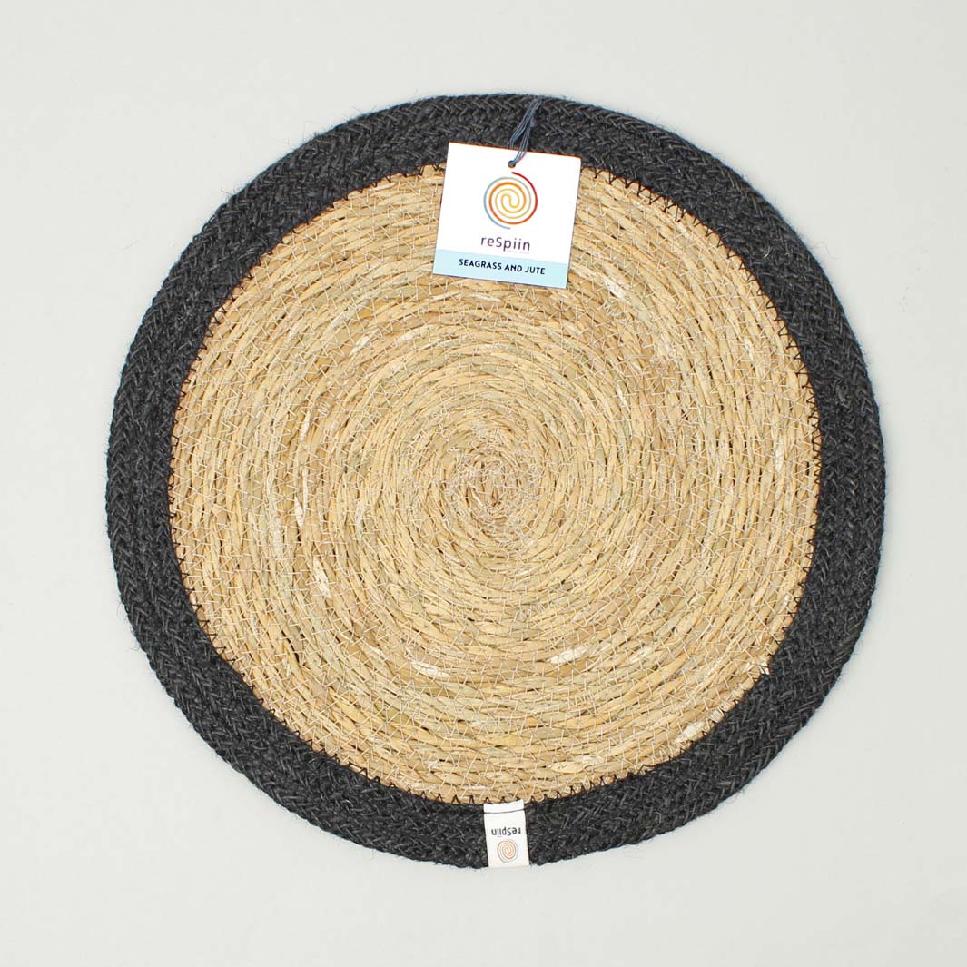 Seagrass & Jute Tablemat - Natural/Black