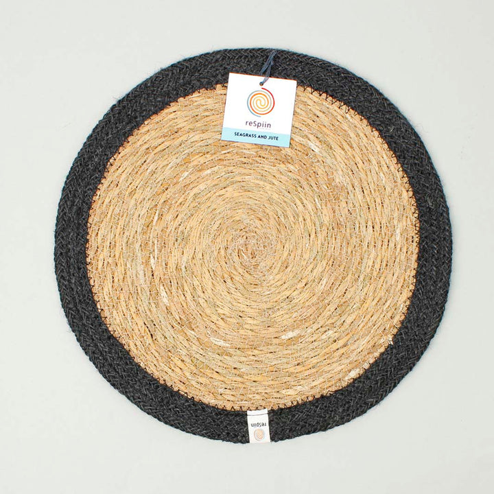 Seagrass & Jute Tablemat - Natural/Black