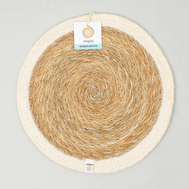 Seagrass & Jute Tablemat - Natural/White