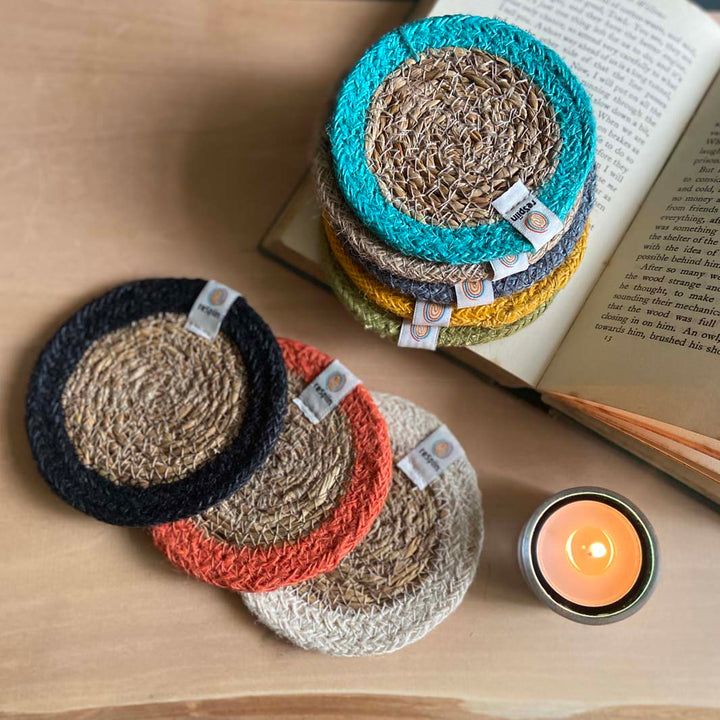 Seagrass & Jute Coaster - Natural/Black