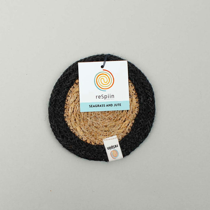 Seagrass & Jute Coaster - Natural/Black