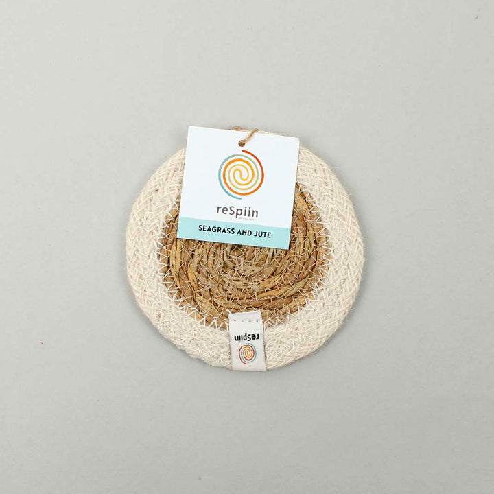 Seagrass & Jute Coaster - Natural/White