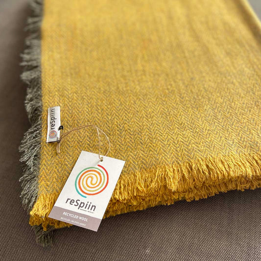 Recycled Wool Blanket/Throw - Saffron