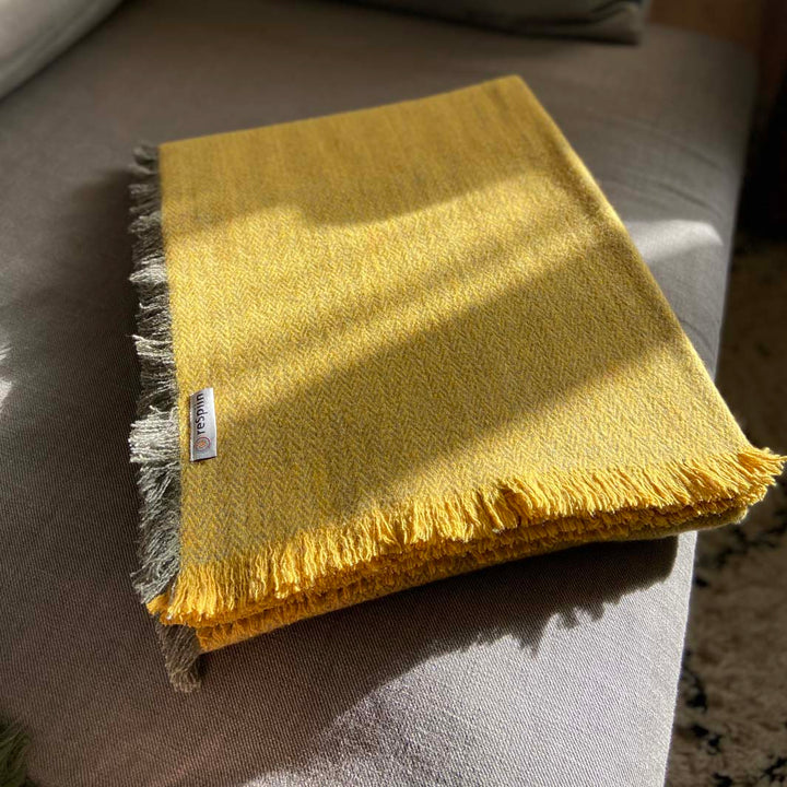 Recycled Wool Blanket/Throw - Saffron