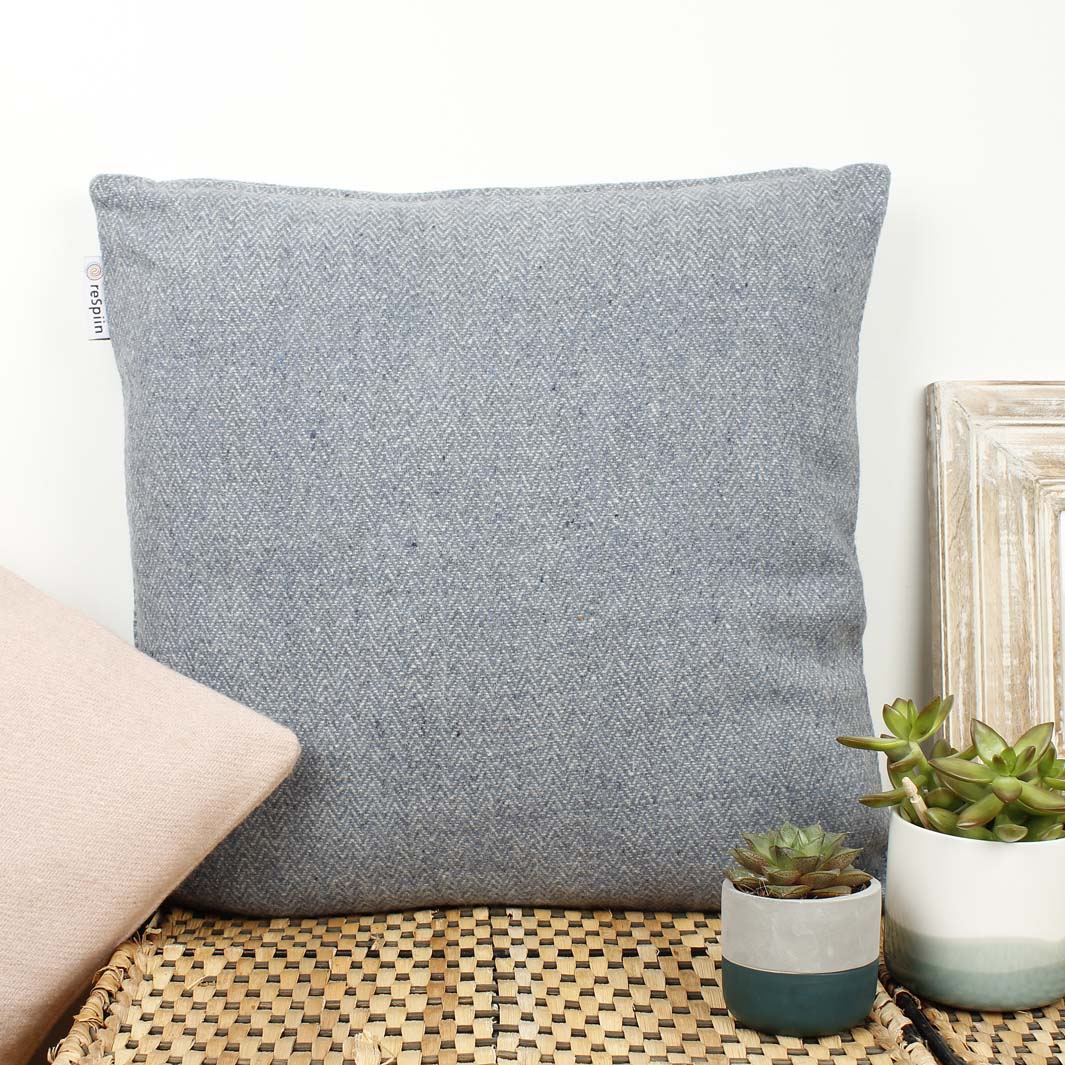 Recycled Wool Cushion Cover- Denim Blue