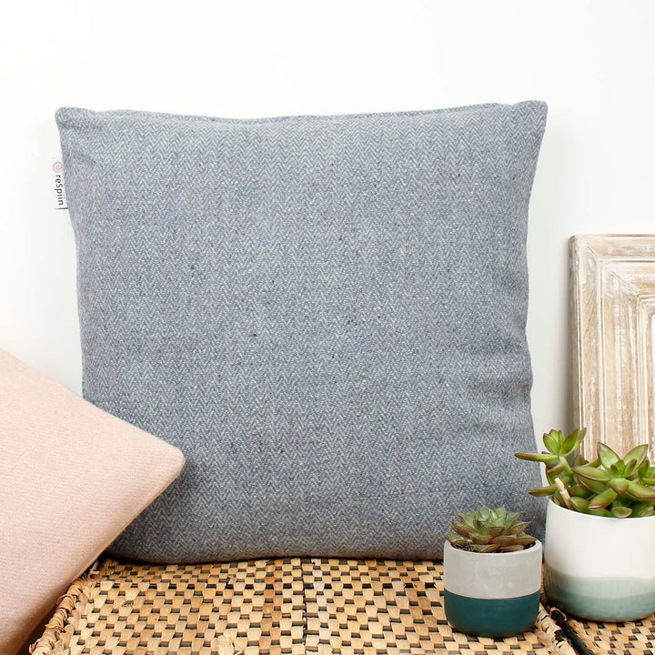 Recycled Wool Cushion Cover- Denim Blue