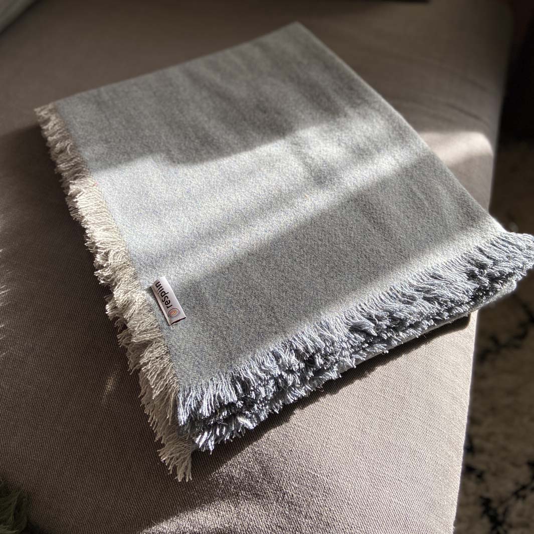 Recycled Wool Blanket/Throw - Denim Blue