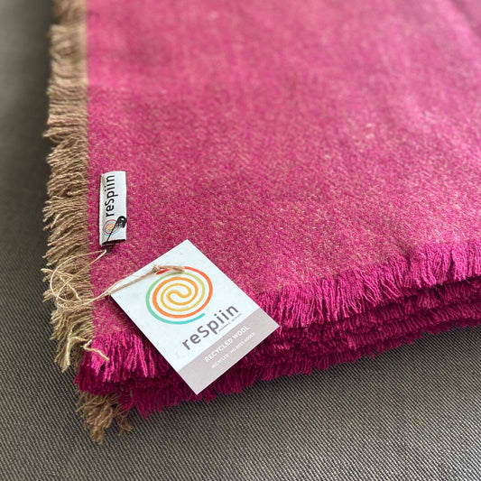 Recycled Wool Blanket/Throw - Mulberry