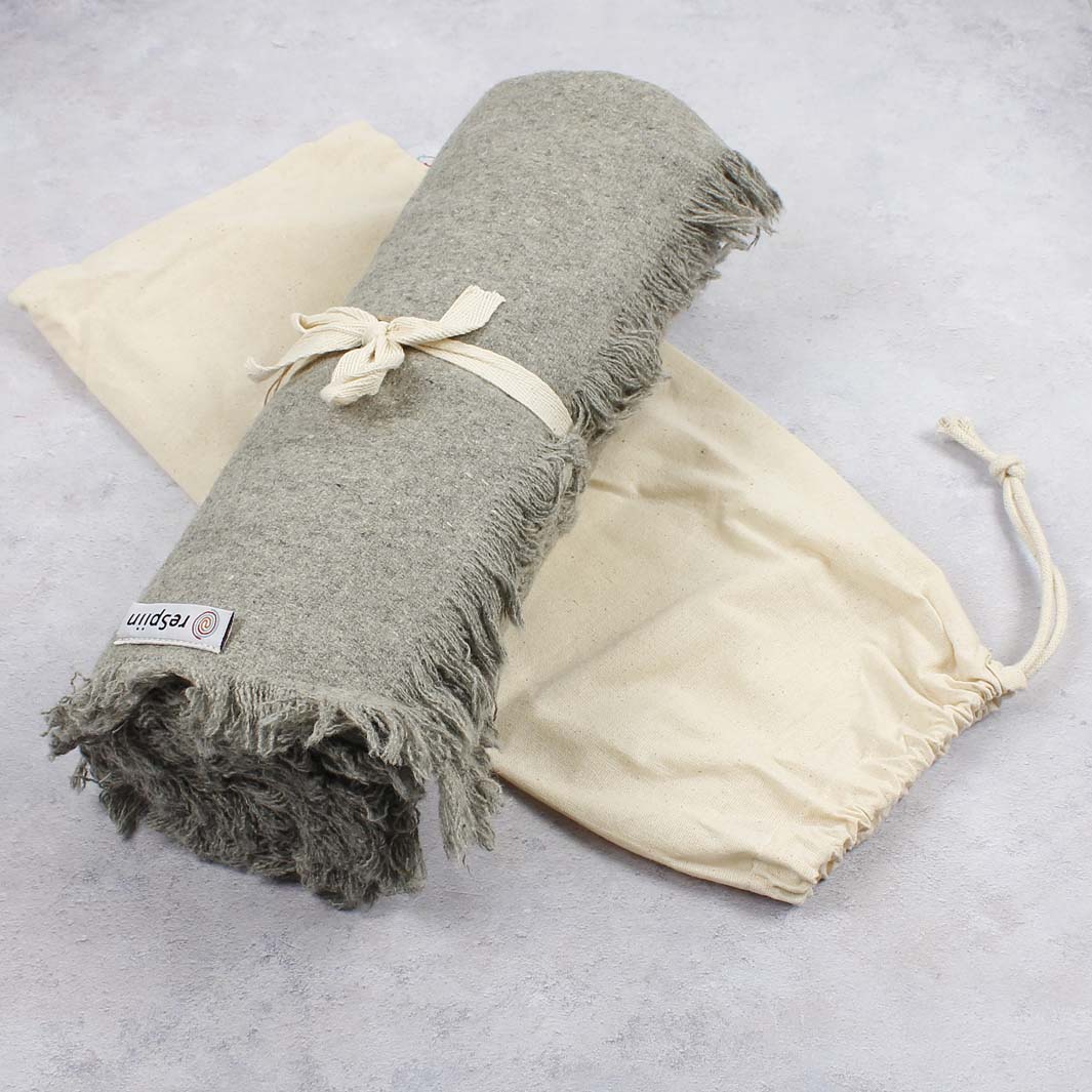 Recycled Wool Blanket/Throw - Light Grey