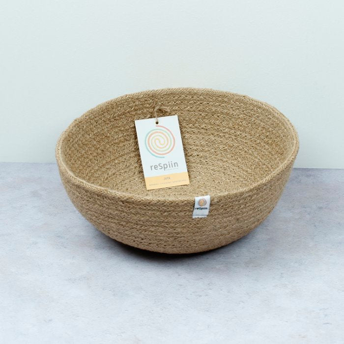 Jute Bowl Natural - Large - Green Tulip