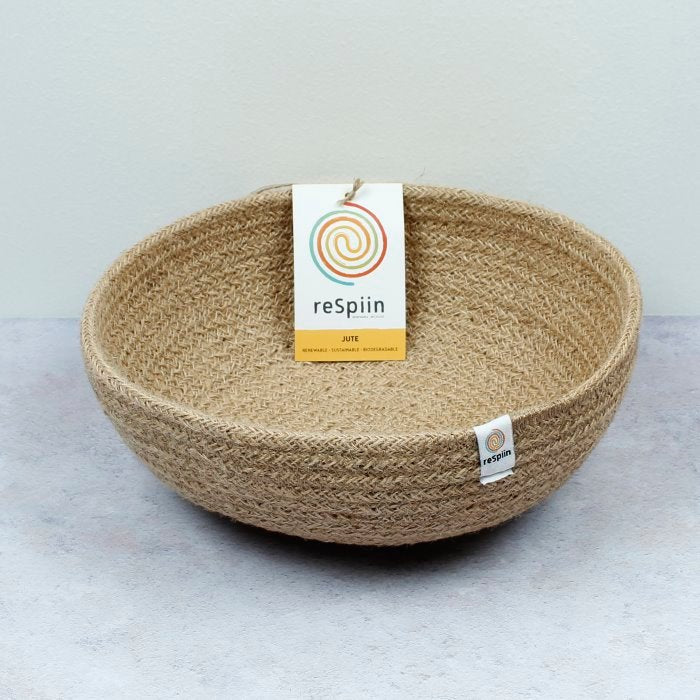 Jute Bowl Natural - Medium - Green Tulip