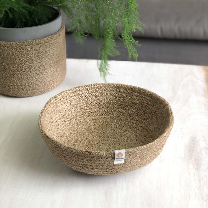 Jute Bowl Natural - Medium - Green Tulip