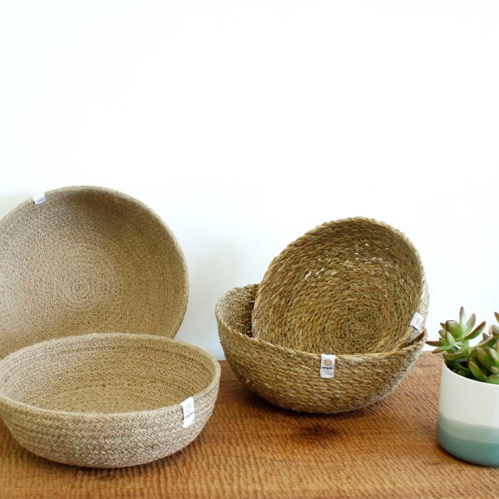 Jute Bowl Natural - Medium - Green Tulip