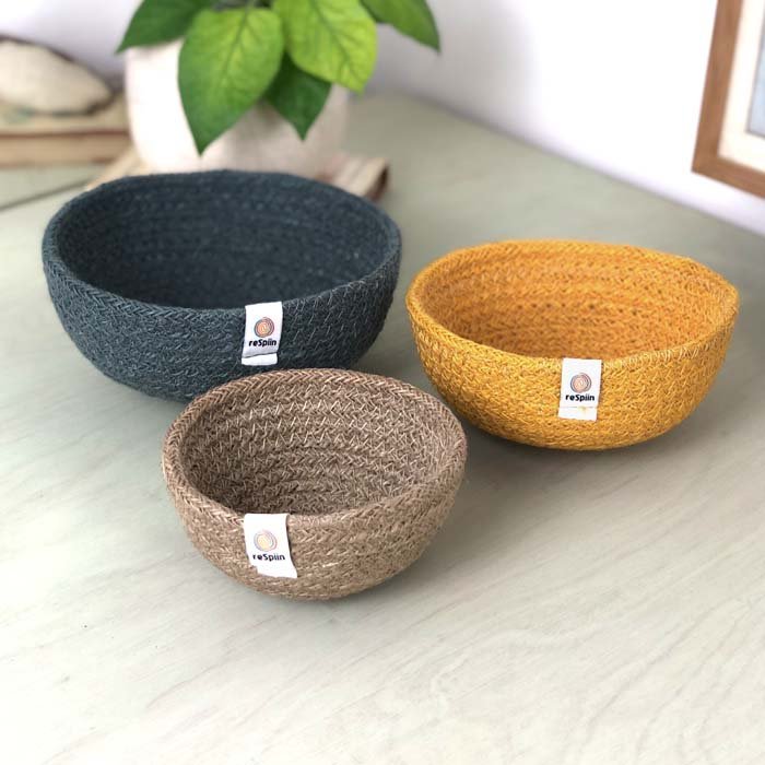 Jute Mini Bowl Set - Beach - Green Tulip