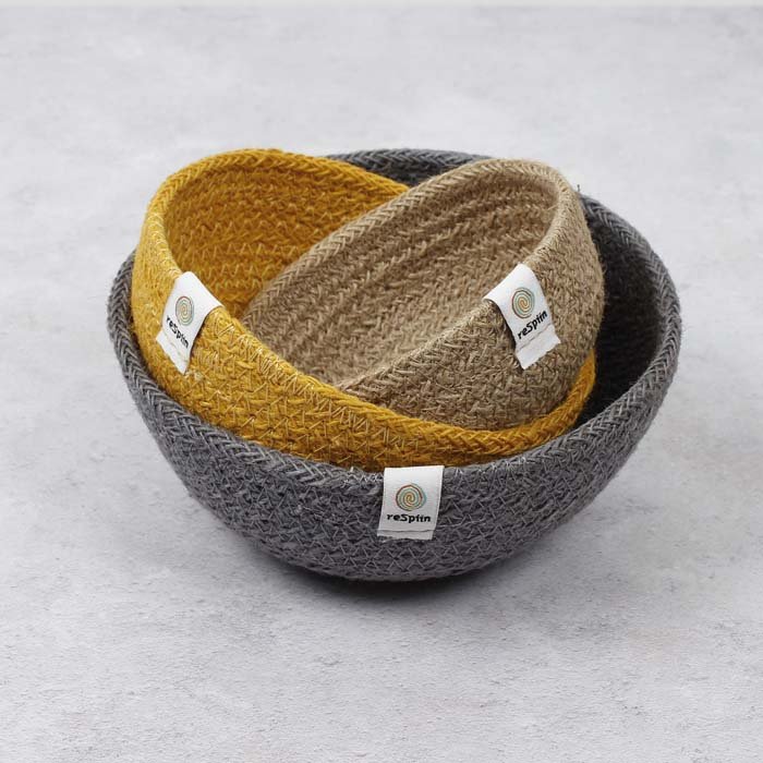 Jute Mini Bowl Set - Beach - Green Tulip