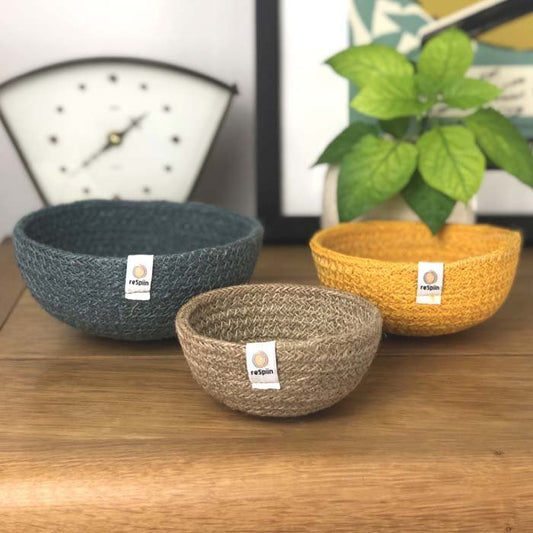 Jute Mini Bowl Set - Beach - Green Tulip