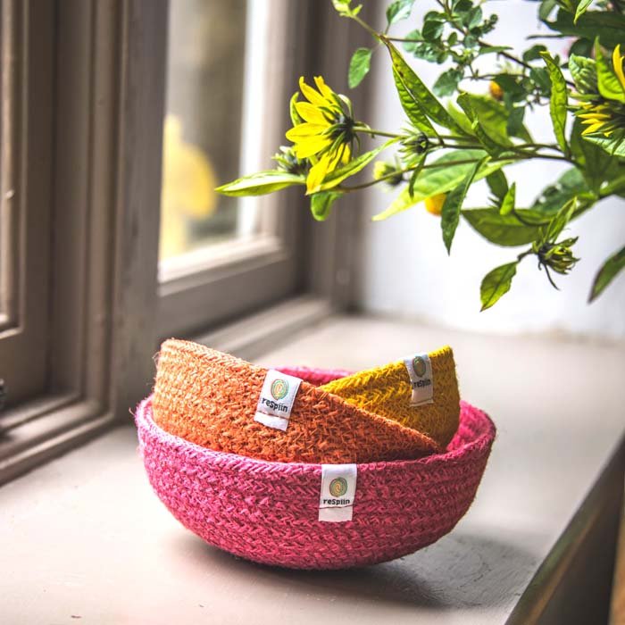 Jute Mini Bowl Set - Fire - Green Tulip