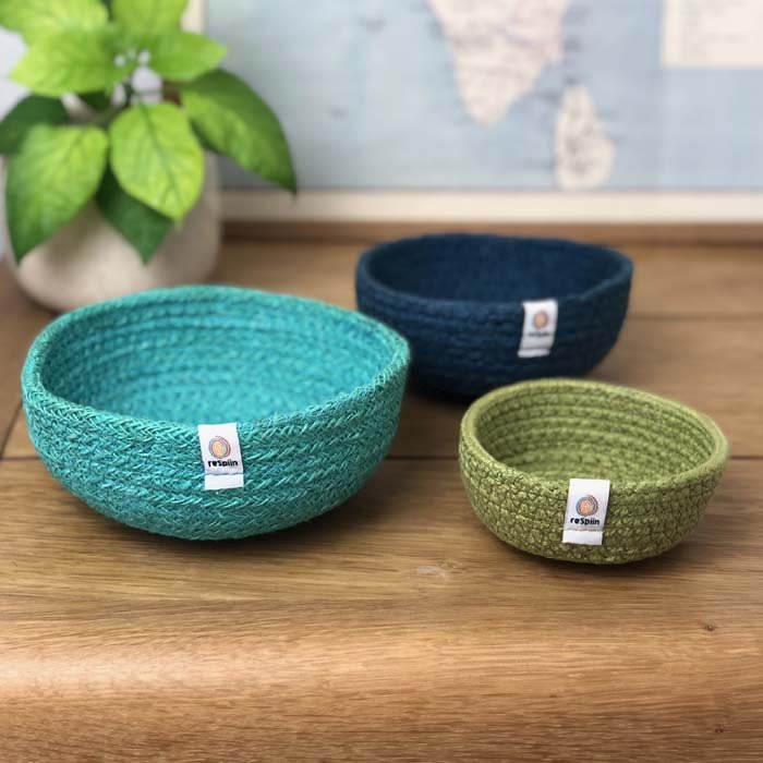 Jute Mini Bowl Set - Ocean - Green Tulip