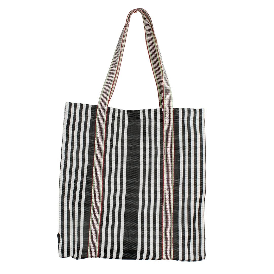 Recycled Woven Tote Bag - Green Tulip