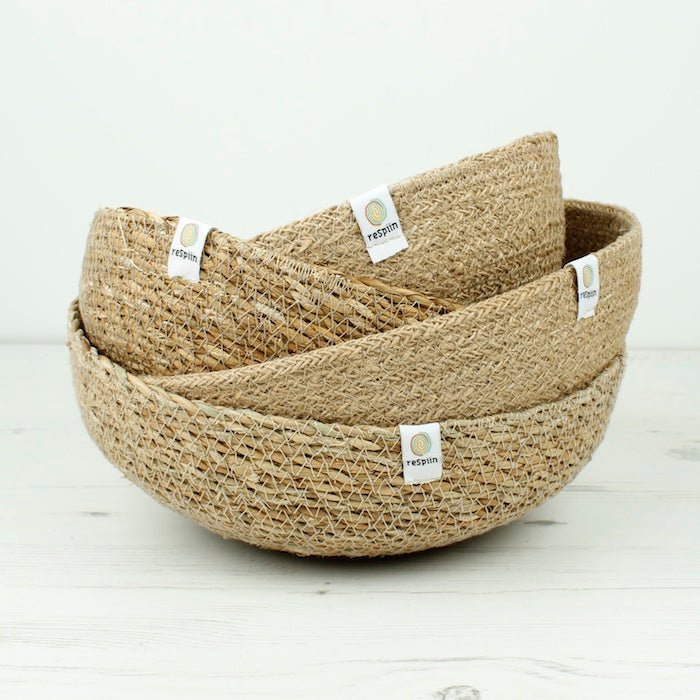 Seagrass Large Bowl - Natural - Green Tulip