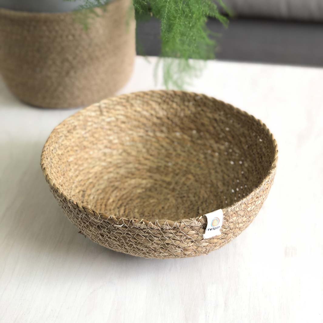 Seagrass Medium Bowl - Natural - Green Tulip