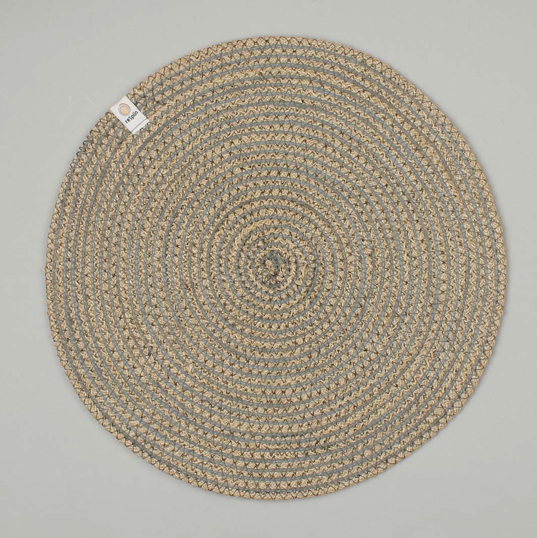 Spiral Jute Tablemat - Green Tulip