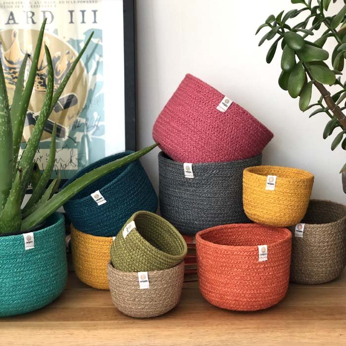 Tall Jute Basket Set - Beach - Green Tulip