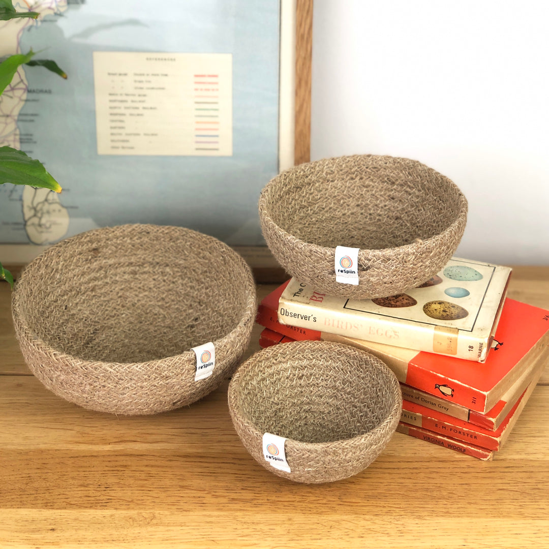 *NQP* Jute Mini Bowl Set - Natural