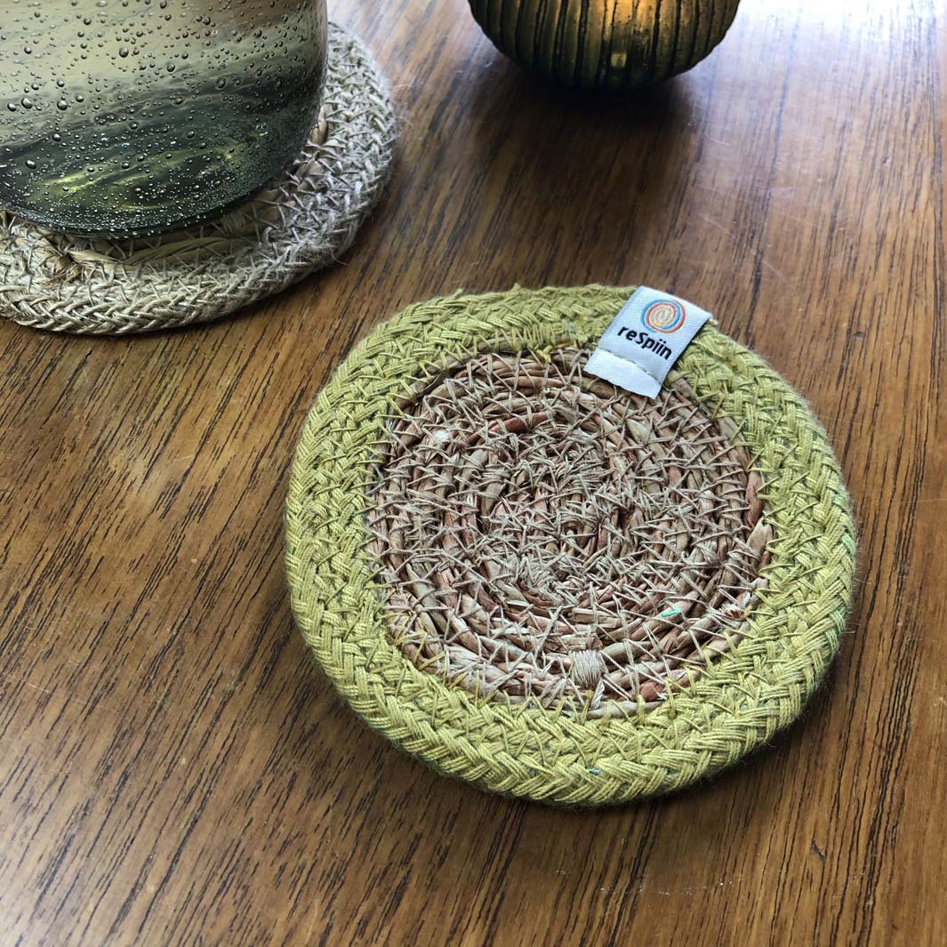 Seagrass & Jute Coaster - Natural/Green